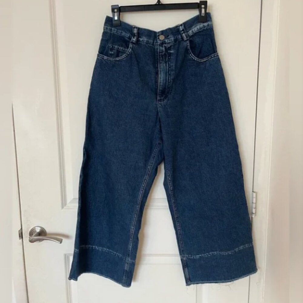 Rachel Comey Wide Leg Cropped Blue Denim Jeans